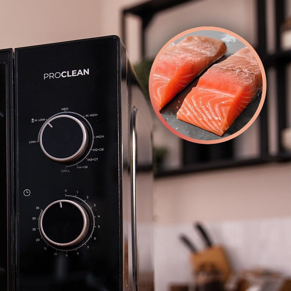 image:imageCecotec Microondes Mcanique avec Grill de 23L Proclean 4120 800W et 1000W de Grill Cuisson Uniforme 8 Niveaux de Puissance Fonction Dconglation Minuterie 35mins Plateau Tournant 285mm