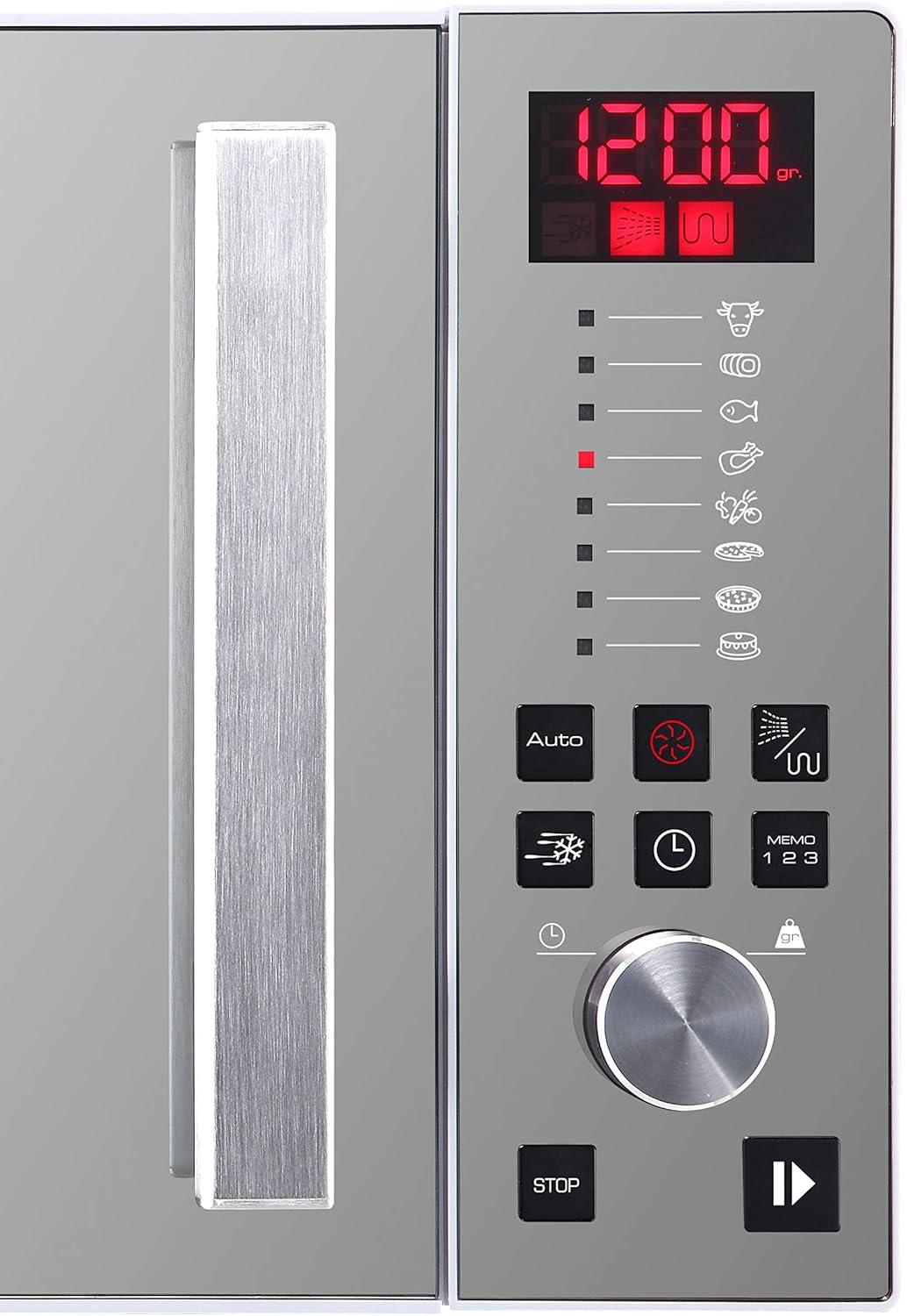 image:imageMicroondes posable GE2626S 900W Gril quartz 1000W Autoprogramme 8 positions 3 mmoires Speed Defrost PT 32cm silver