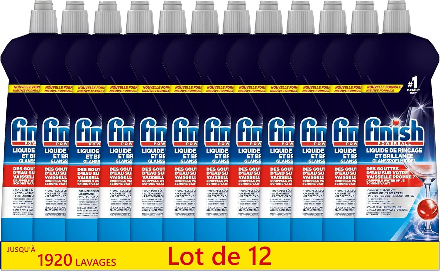 image:imageFinish Liquide de Rinage Brillance et Schage Produit LaveVaisselle Jusqu 480 lavages 2400ml en Lot de 3Parfum Frais