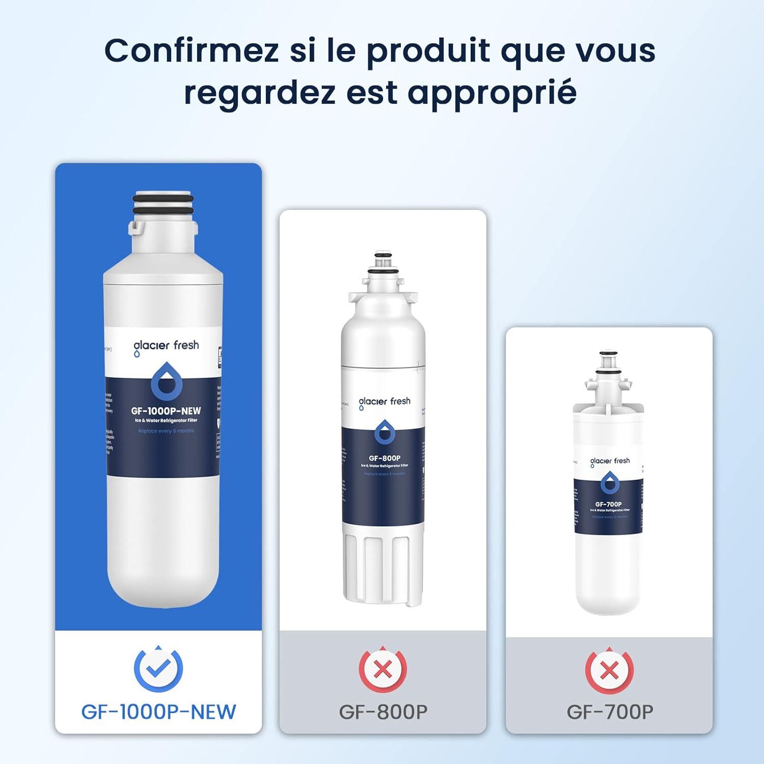 image:imageGLACIER FRESH LT1000PC ADQ747935 Filtre eau et filtre air de remplacement pour LG LT1000PPCPCS LMXS28626S LFXS26973S MDJ64844601 ADQ74793501 ADQ74793502 et LT120F 333 Unit