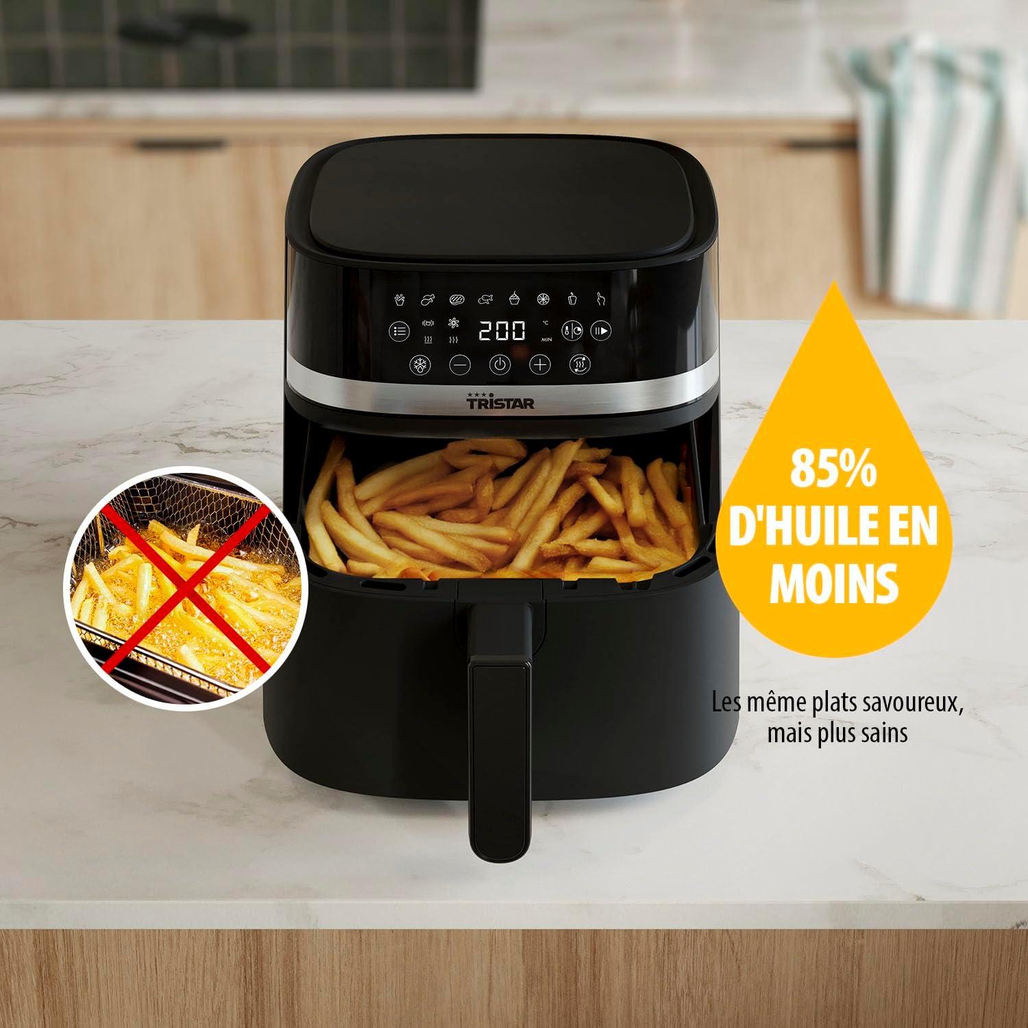 image:imageTristar Friteuse Air Numrique Capacit 6L 8 Programmes cran Tactile LED Prchauffage Rappel Agitation Revtement sans PFAS Arrt Auto Facile Nettoyer 1700W FR9416