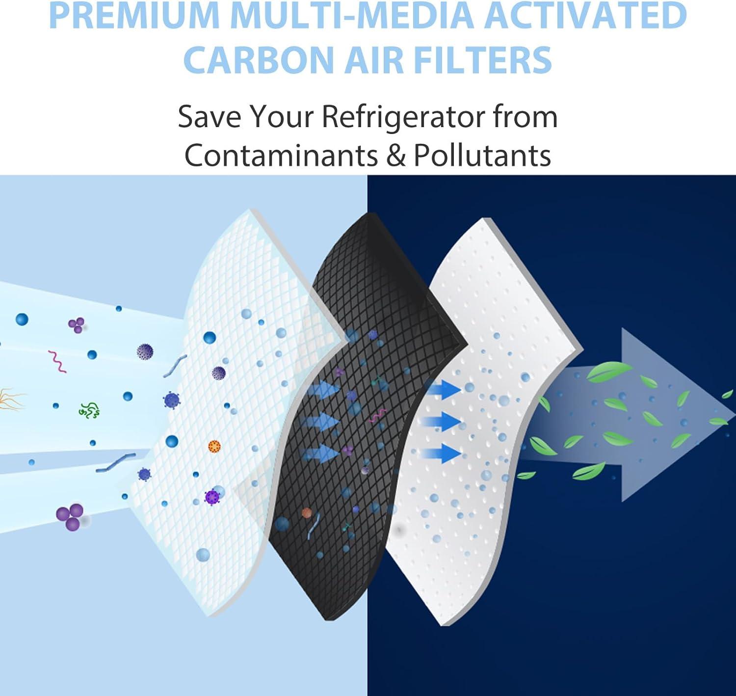 image:imageFiltre Air pour Rfrigrateur 4 Filtres Air Dsodorisants pour Rfrigrateur avec Remplacement de la Technologie au Carbone pour Rfrigrateur