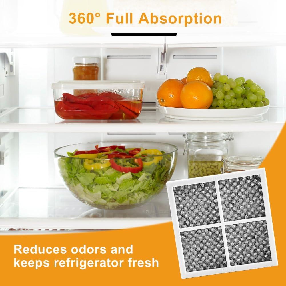 image:imageLG LT120F Lot de 4 filtres air pour rfrigrateur Filtre charbon actif de rechange Filtre air LG Pure Fresh pour ADQ73214405 ADQ73214404 ADQ73214408 LFX31925SW LFX31925SB