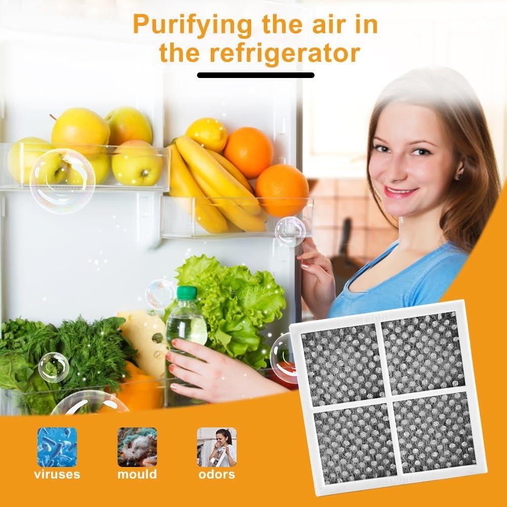 image:imageLG LT120F Lot de 4 filtres air pour rfrigrateur Filtre charbon actif de rechange Filtre air LG Pure Fresh pour ADQ73214405 ADQ73214404 ADQ73214408 LFX31925SW LFX31925SB