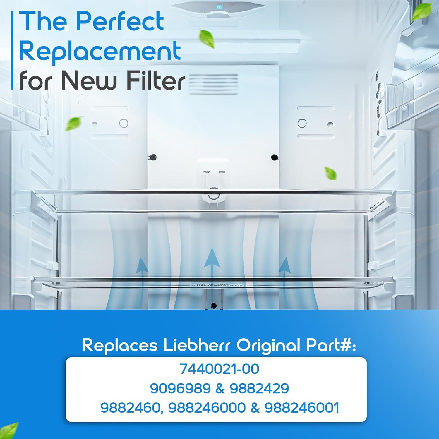 image:imageLot de 2 filtres charbon actif pour rfrigrateur Liebherr Compatible BioFresh ampamp FreshAir Remplace 744002100 9096989 988246001 988246000 9882429 Purification dair fiable