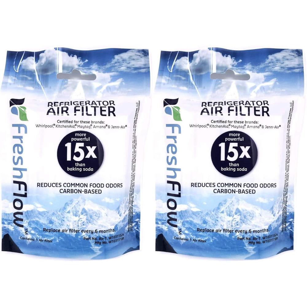 image:imageFresh Flow W10311524 Lot de 2 cartouches de filtre air pour rfrigrateur Whirlpool
