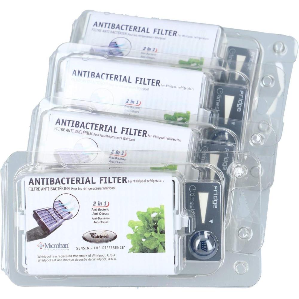 image:imageWhirlpool  Lot de 4  Microban ANT001 ANT001 ANTFMIC 481248048172  Filtre antibactrien pour rfrigrateur  Traitement de lair