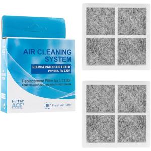 ACE+ FA-120F | Filtre à air réfrigérateur compatible avec LG Pure N Fresh ADQ73214404 ADQ73214405 ADQ73214408 LT120F Traitement de Pur Air frigo américain (lot de 2)(2)