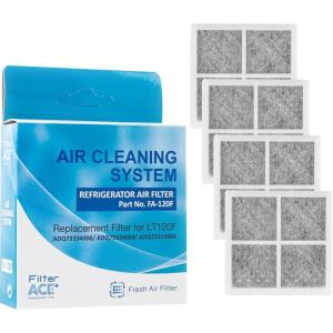 ACE+ FA-120F | Filtre à air réfrigérateur compatible avec LG Pure N Fresh ADQ73214404 ADQ73214405 ADQ73214408 LT120F Traitement de Pur Air frigo américain (lot de 2)(4)