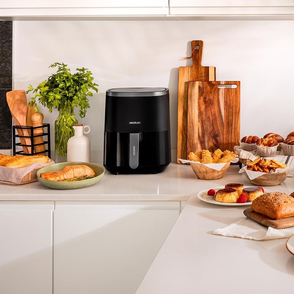 image:imageCecotec Friteuse Air sans Huile de 4 L avec Fentre Cecofry Fantastik Window 4000 Air Fryer 1400 W 9 Menus Contrle Tactile Technologie PerfectCoo 80200C Temps AjustableNoir Fentre