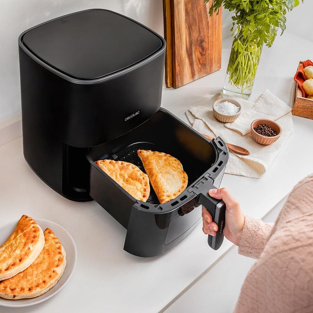 image:imageCecotec Friteuse Air sans Huile de 4 L avec Fentre Cecofry Fantastik Window 4000 Air Fryer 1400 W 9 Menus Contrle Tactile Technologie PerfectCoo 80200C Temps AjustableNoir Fentre