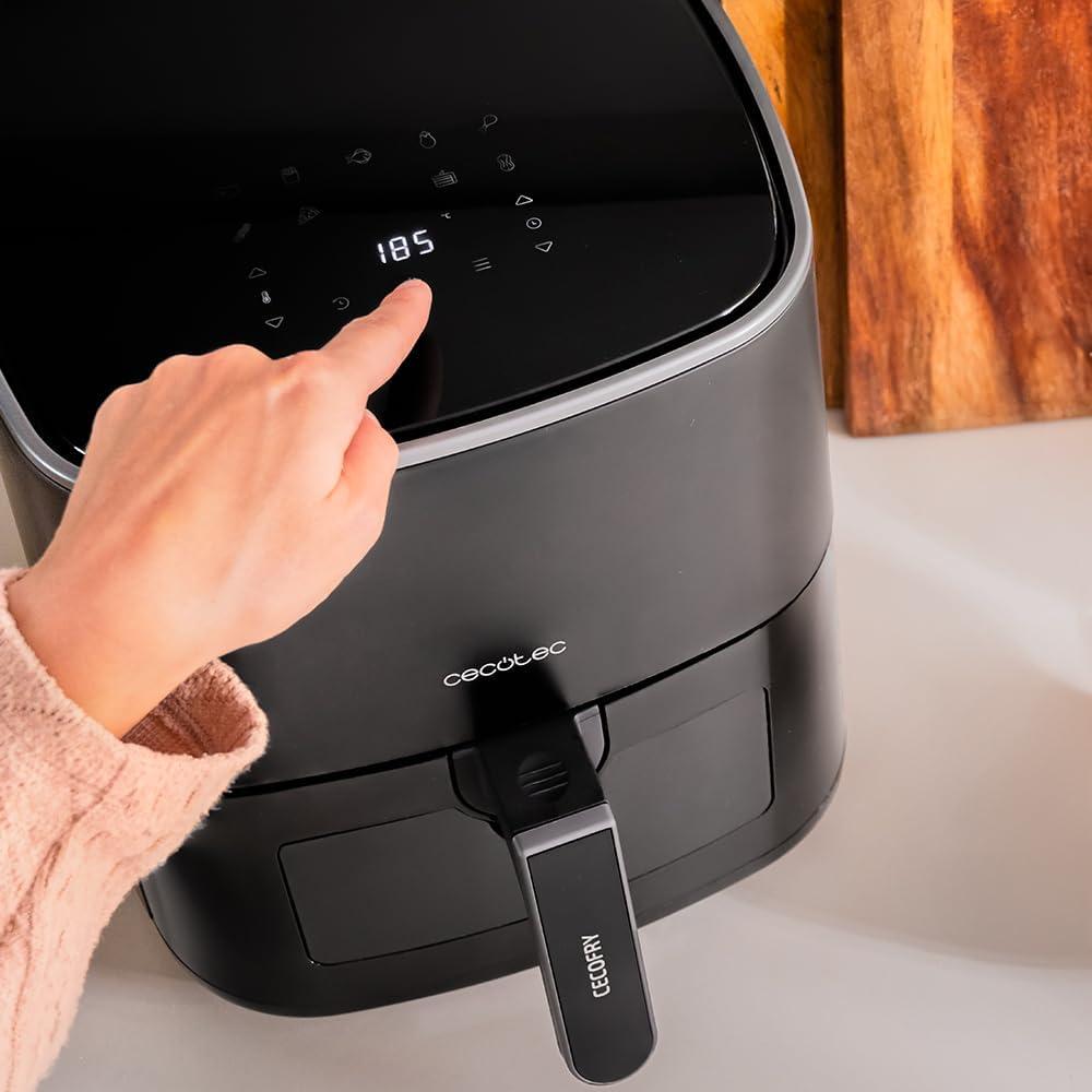 image:imageCecotec Friteuse Air sans Huile de 4 L avec Fentre Cecofry Fantastik Window 4000 Air Fryer 1400 W 9 Menus Contrle Tactile Technologie PerfectCoo 80200C Temps AjustableNoir Fentre