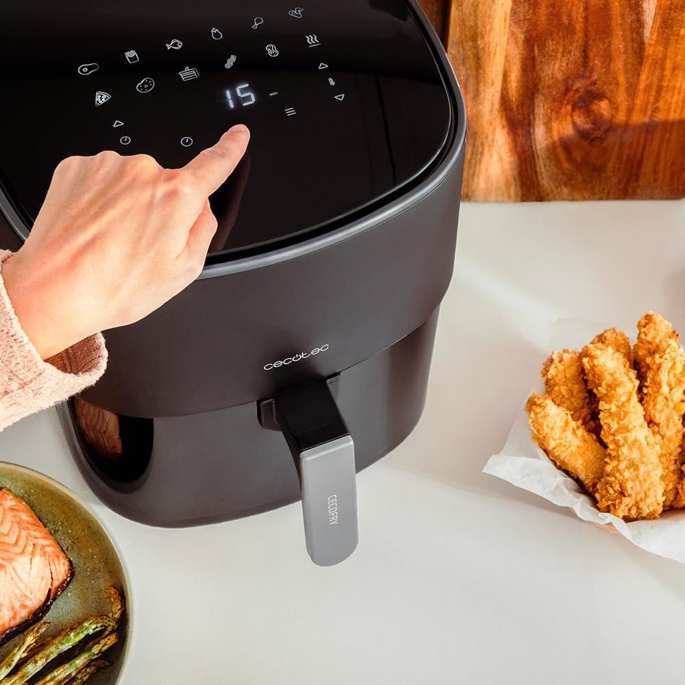 image:imageCecotec Friteuse Air sans Huile de 4 L avec Fentre Cecofry Fantastik Window 4000 Air Fryer 1400 W 9 Menus Contrle Tactile Technologie PerfectCoo 80200C Temps AjustableNoir Fentre