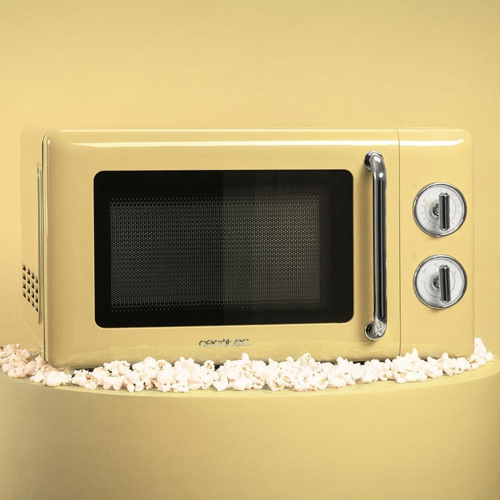 image:imageCecotec MicroOndes Mcanique Proclean 3010 Retro Vert 20 L 700 W en 6 niveaux minuterie jusqu 30 minutes mode dgivrage design vert vintage finitions en acierJaune