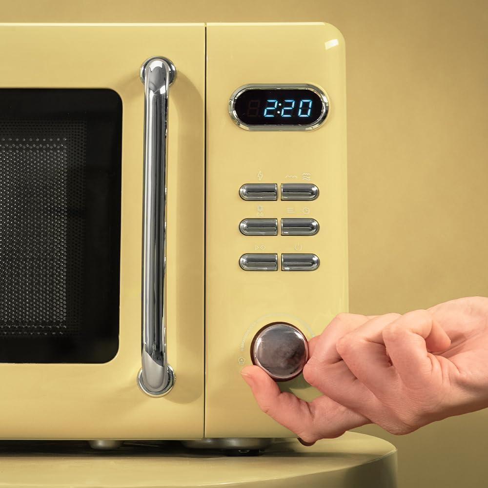 image:imageCecotec MicroOndes Mcanique Proclean 3010 Retro Vert 20 L 700 W en 6 niveaux minuterie jusqu 30 minutes mode dgivrage design vert vintage finitions en acierJaune