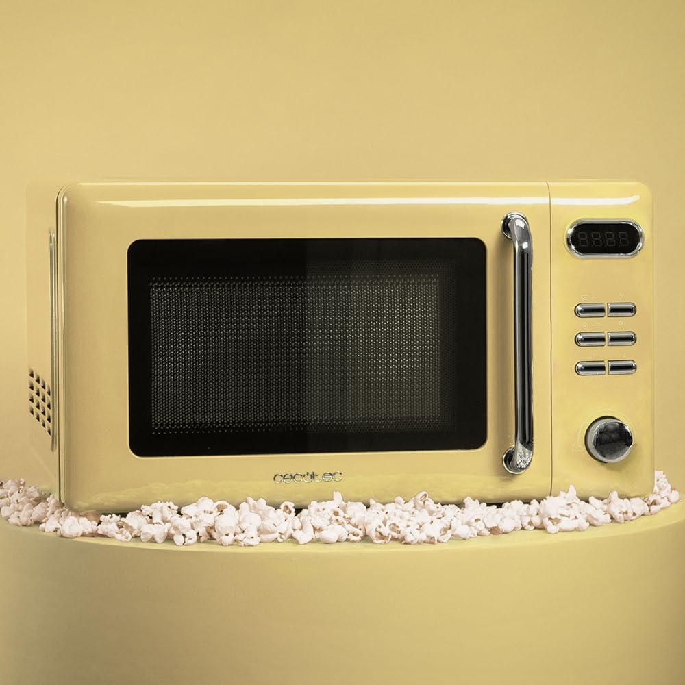 image:imageCecotec MicroOndes Mcanique Proclean 3010 Retro Vert 20 L 700 W en 6 niveaux minuterie jusqu 30 minutes mode dgivrage design vert vintage finitions en acierJaune