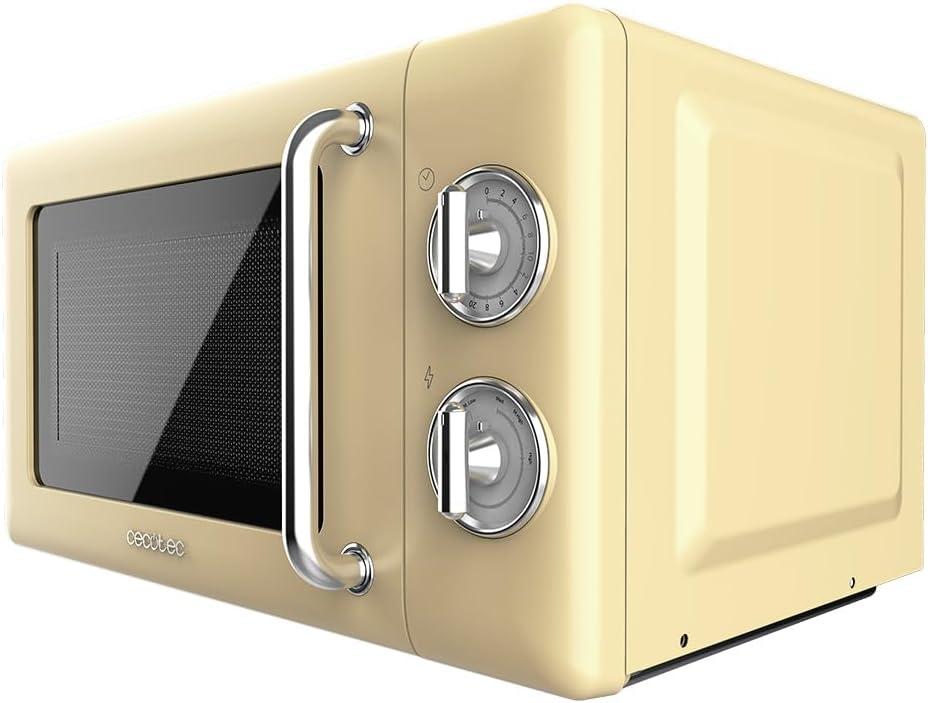 image:imageCecotec MicroOndes Mcanique Proclean 3010 Retro Vert 20 L 700 W en 6 niveaux minuterie jusqu 30 minutes mode dgivrage design vert vintage finitions en acierJaune