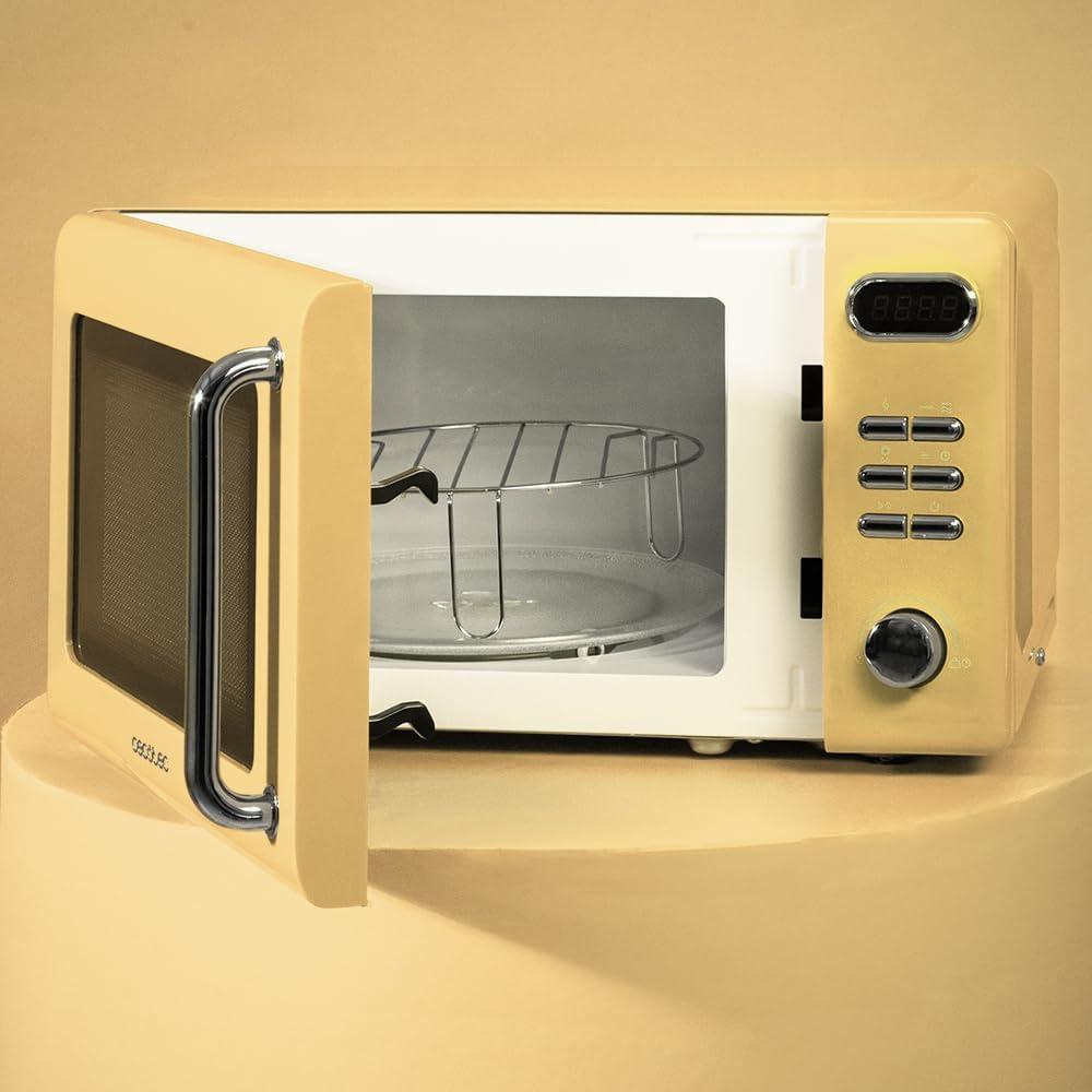 image:imageCecotec MicroOndes Mcanique Proclean 3010 Retro Vert 20 L 700 W en 6 niveaux minuterie jusqu 30 minutes mode dgivrage design vert vintage finitions en acierJaune