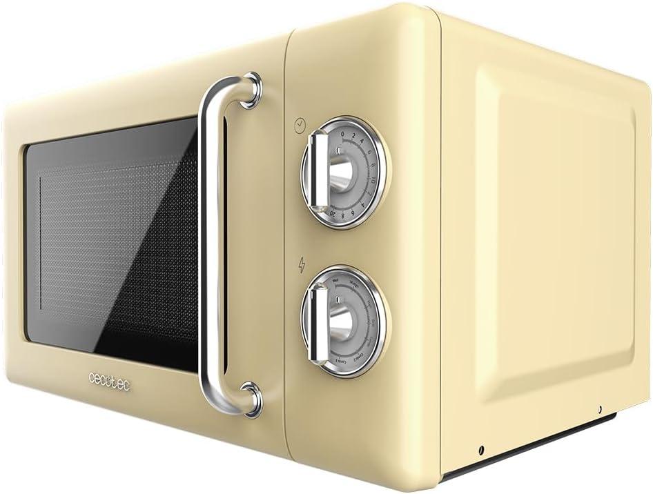 image:imageCecotec MicroOndes Mcanique Proclean 3010 Retro Vert 20 L 700 W en 6 niveaux minuterie jusqu 30 minutes mode dgivrage design vert vintage finitions en acierJaune