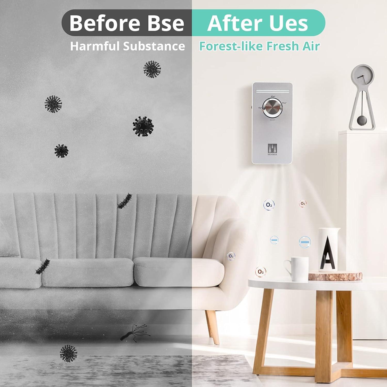 image:imageGnrateur dozone purificateur dair strilisateur dodeurs purificateur dair gnrateur dozonizer dair pour chambre salle de bain animaux domestiques formaldhyde et odeur BlancBlanc