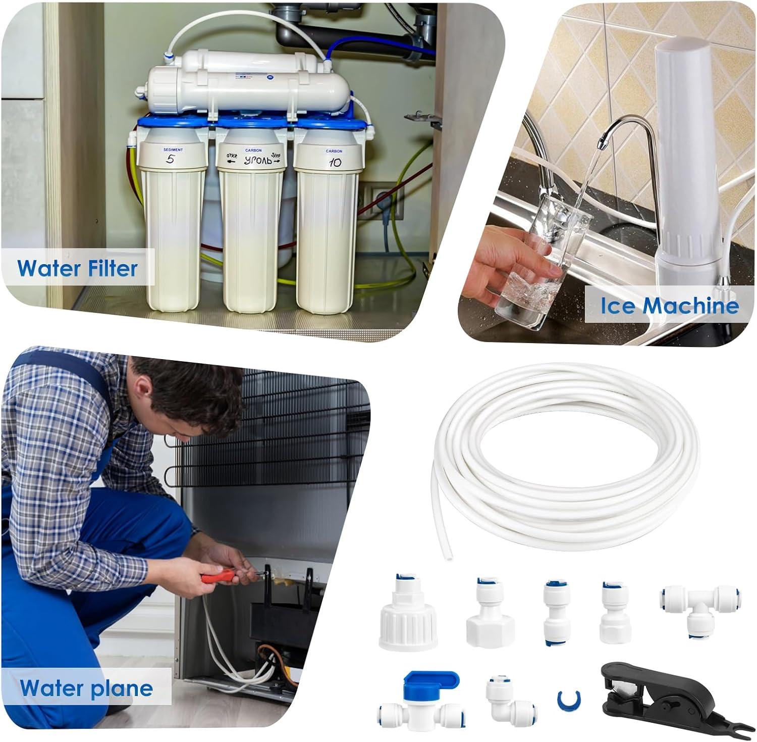 image:imageKit de Raccordement Deau pour Rfrigrateur de 15m Tuyau Dalimentation en Eau Tube de Filtre Pices et Accessoires Matriau POM Tuyau Frigo Alimentation en eau pour RfrigrateursAquarium14quot