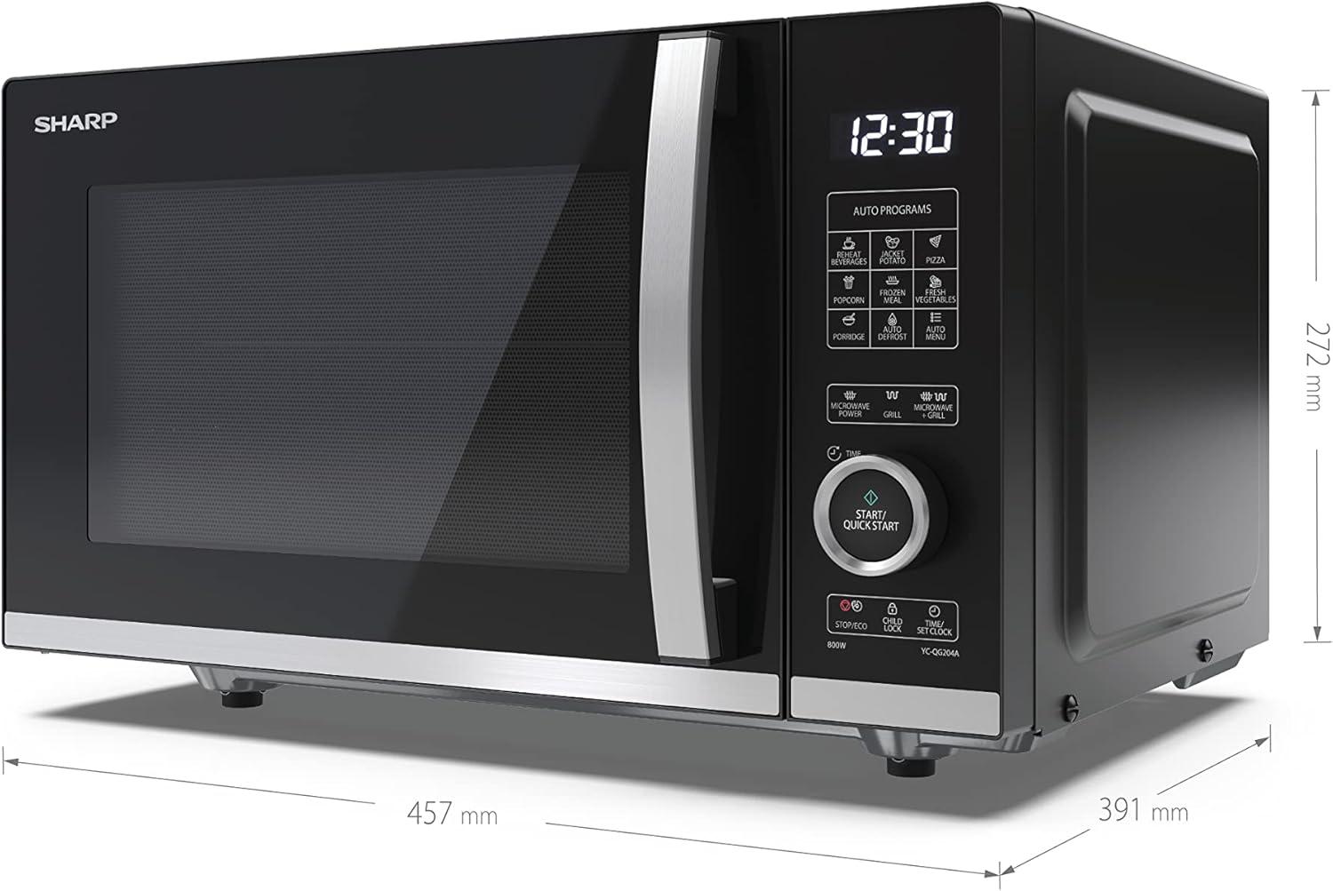 image:imageSharp YCPG254AES four Microondes 25 litres Grill Noir commandes semi numriquesNoir
