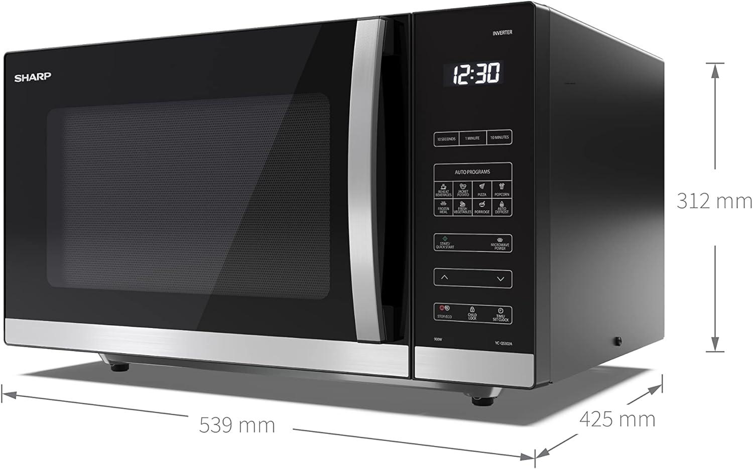 image:imageSharp YCPG254AES four Microondes 25 litres Grill Noir commandes semi numriquesNoir