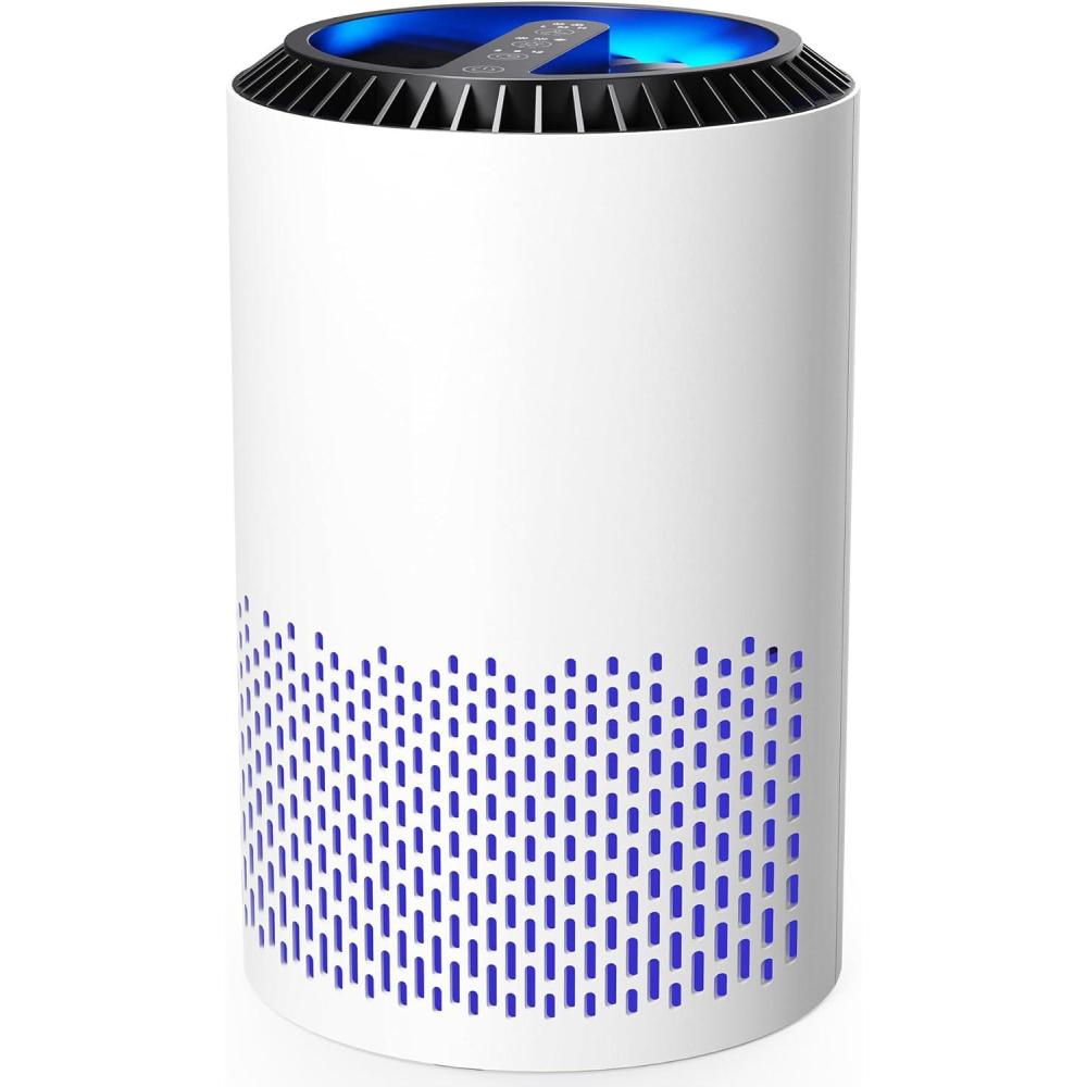 image:imageAROEVE Purificateurs dAir Pour Chambre et Maison 22dB Purificateur dAir H13 HEPA Fume Pellicules Poils Odeur Purificateur dAir Avec Contrle de Vitesse Pour Chambre Bureau DHJH01A BlancBlanc