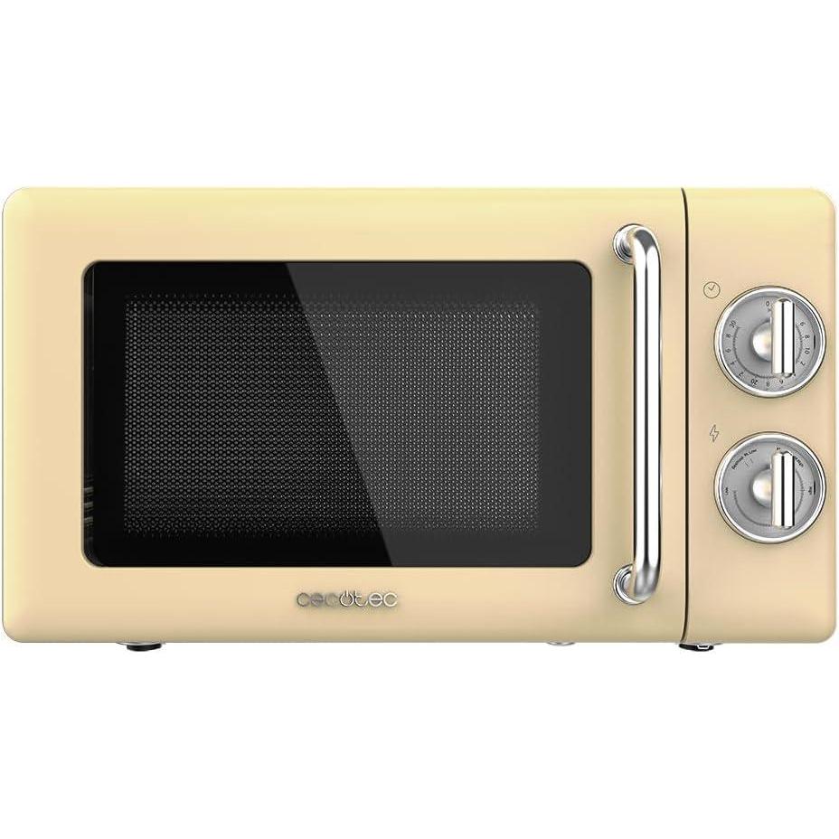 image:imageCecotec MicroOndes Mcanique Proclean 3010 Retro Vert 20 L 700 W en 6 niveaux minuterie jusqu 30 minutes mode dgivrage design vert vintage finitions en acierJaune