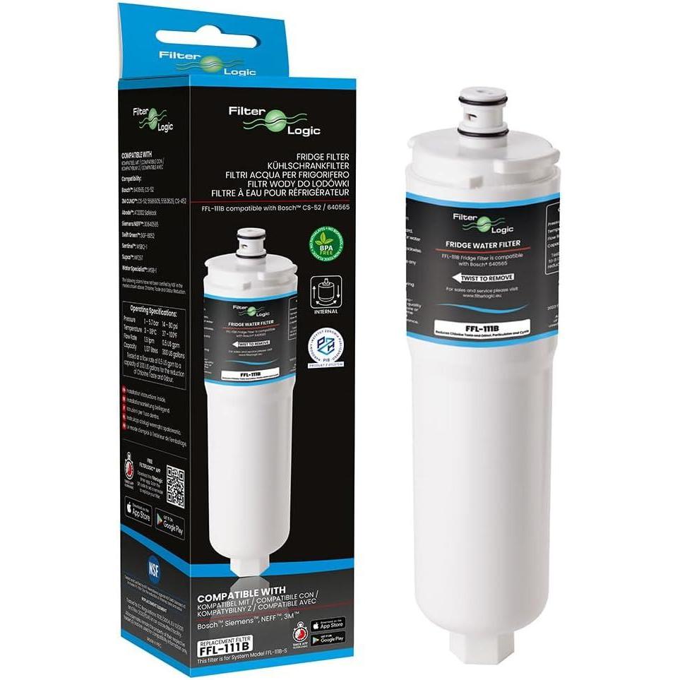 image:imageFilterlogic FFL111B 1x Filtre eau interne du frigo compatible avec 3M CS52 pour Bosch Siemens Neff Gaggenau rfrigrateur amricain avec cartouche filtrante 5553629 00576336 00640565 CS452