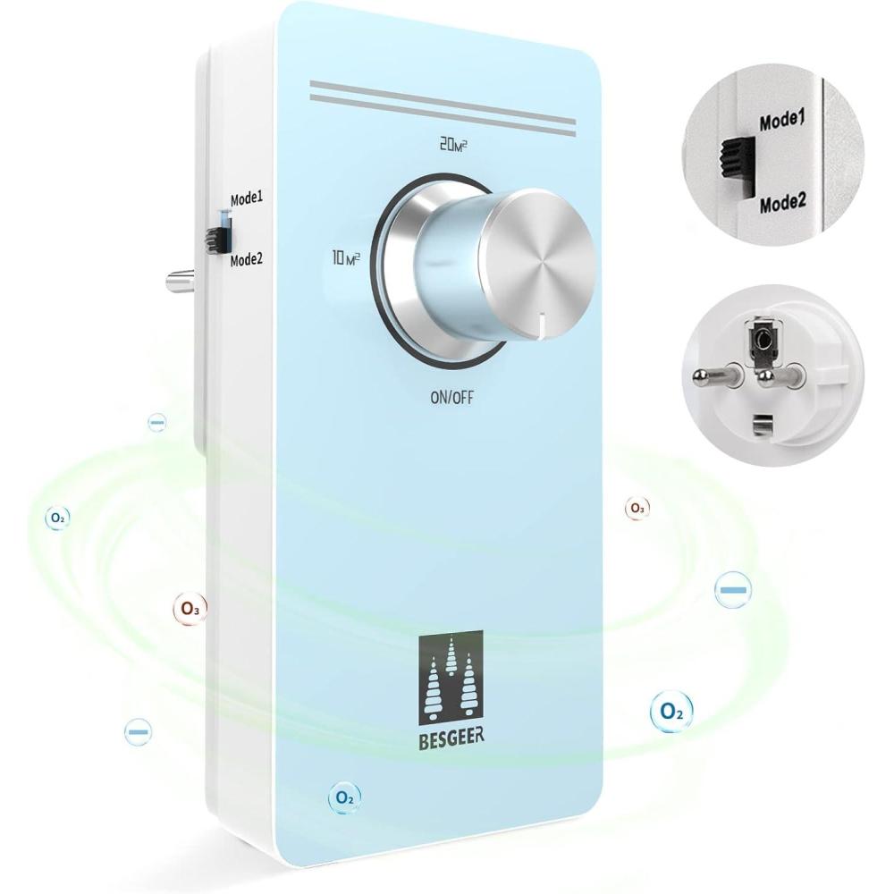 image:imageGnrateur dozone purificateur dair strilisateur dodeurs purificateur dair gnrateur dozonizer dair pour chambre salle de bain animaux domestiques formaldhyde et odeur BlancBleu