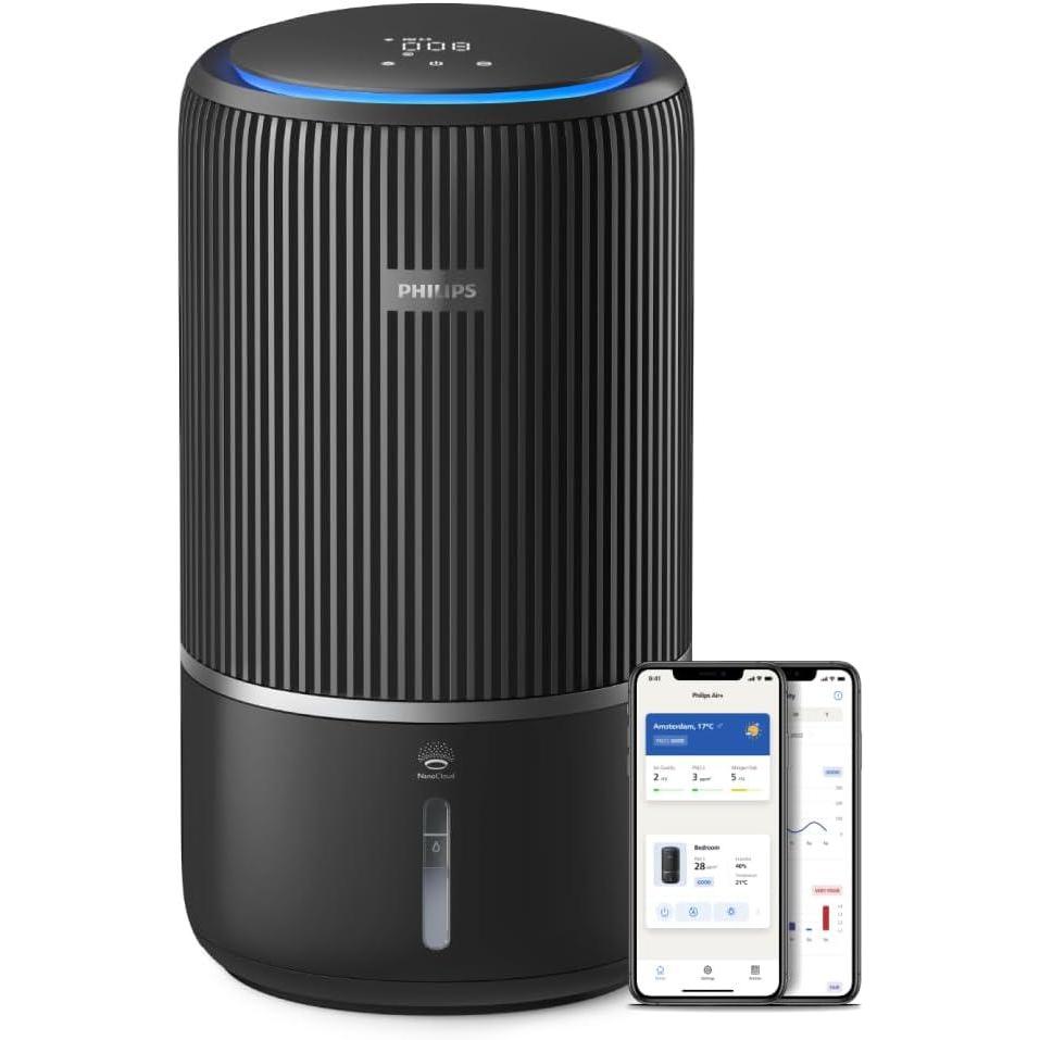 image:imagePhilips Srie 3400 Purificateur dAir et Humidificateur 2 en 1 Filtre HEPA NanoProtect Filtre Charbon Actif Humidification Hyginique CADR 300 mh Taux dHumidification 650 mlh AC342113