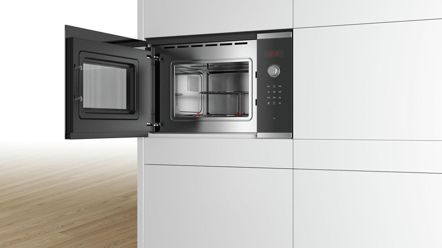 image:imageBosch BEL523MS0 Srie 4 Microondes intgrable 60 x 38 cm 5 puissances 20L Inox20 litres I avec grill I NoirInox