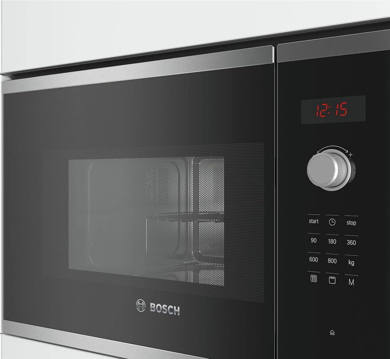 image:imageBosch BEL523MS0 Srie 4 Microondes intgrable 60 x 38 cm 5 puissances 20L Inox20 litres I avec grill I NoirInox