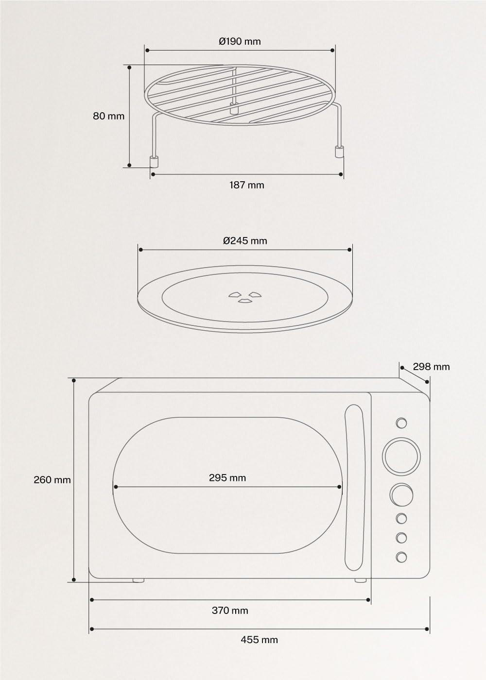 image:imageCREATEMICROWAVE STUDIOMicroondes avec fonction grill et four blanc cassCapacit 23L plateau 285 mm 10 niveaux de puissance 8 programmes automatiques 3 modes grill cran LED 1000WVert Sauge