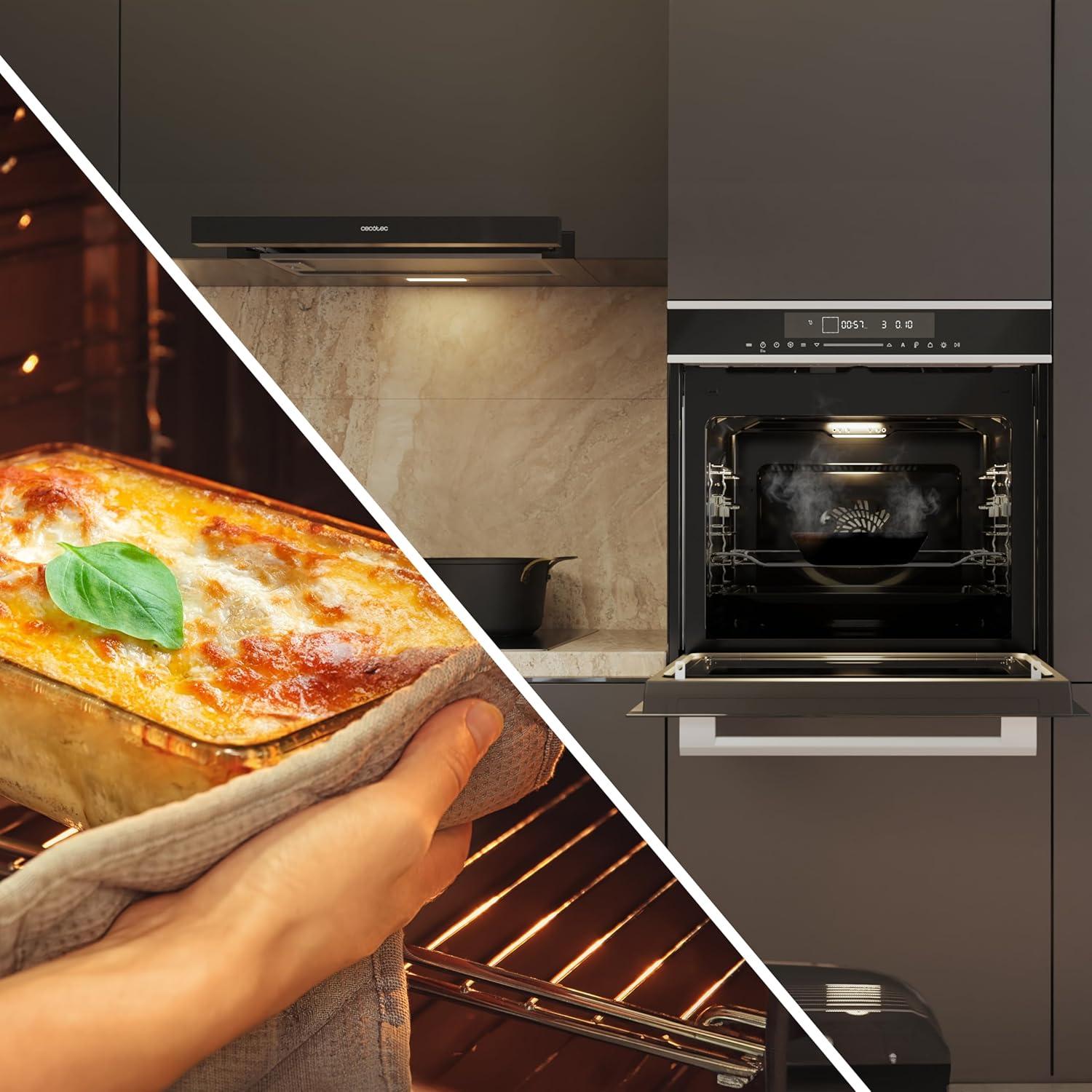 image:imageCecotec Four microondes encastrable 60x50cm Bolero Hexa MWO703800 Line 2300W max 34L fonction microondes convection grill dconglation menu automatique cuisson rapide lectroniqueNoir