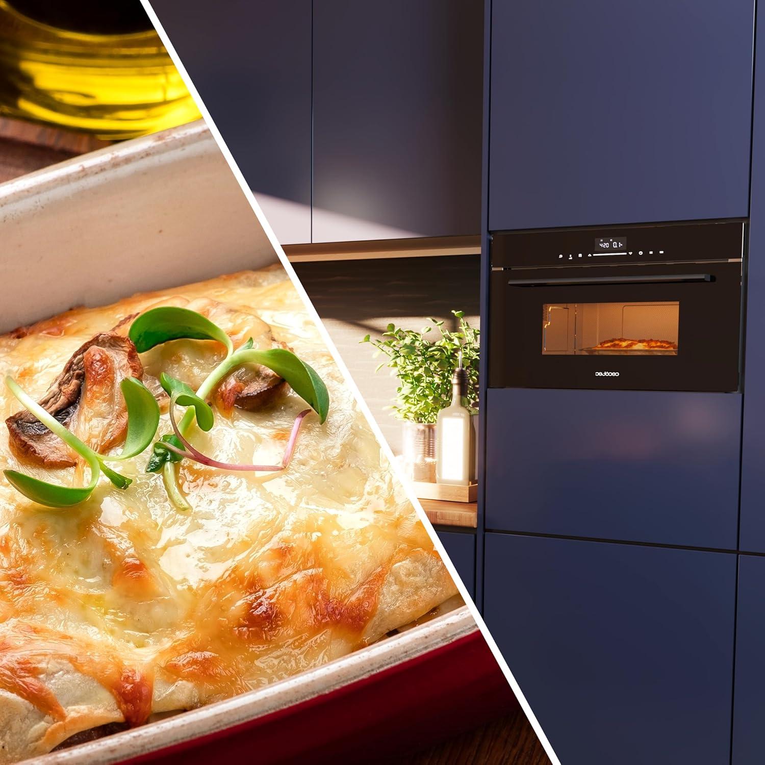 image:imageCecotec Four microondes encastrable 60x50cm Bolero Hexa MWO703800 Line 2300W max 34L fonction microondes convection grill dconglation menu automatique cuisson rapide lectroniqueNoir