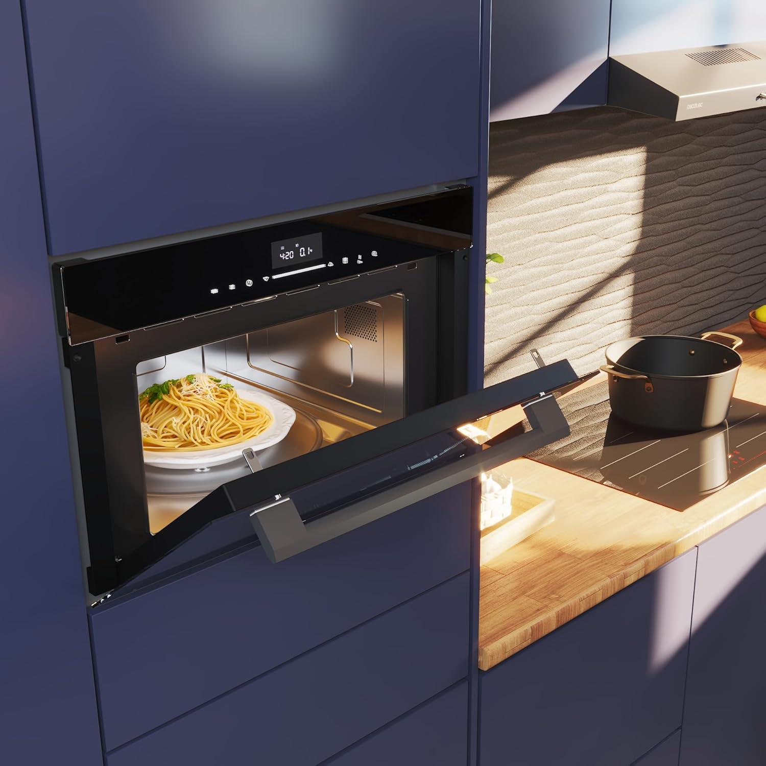 image:imageCecotec Four microondes encastrable 60x50cm Bolero Hexa MWO703800 Line 2300W max 34L fonction microondes convection grill dconglation menu automatique cuisson rapide lectroniqueNoir