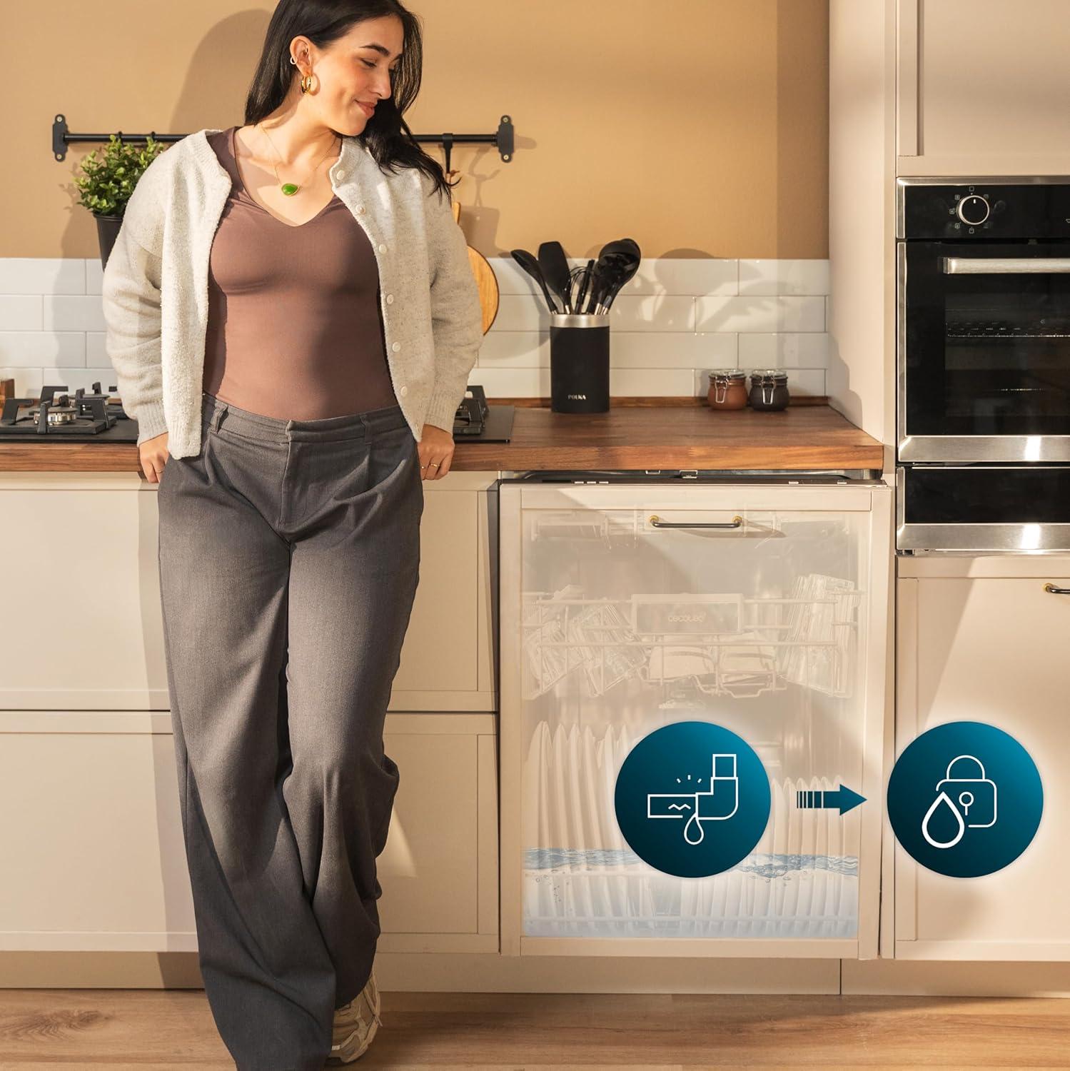 image:imageCecotec LaveVaisselle Intgr 60 cm Bolero Aguazero 6500 FullBI 15 Couverts Troisime Bac Faible Consommation dnergie 6 Programmes avec Dual Zone Wash O2 Dry Motor Inverter Plus15 Couverts 60 cm