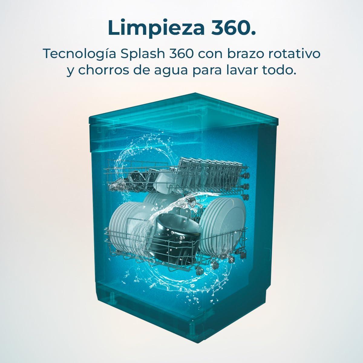 image:imageCecotec LaveVaisselle Intgr 60 cm Bolero Aguazero 6500 FullBI 15 Couverts Troisime Bac Faible Consommation dnergie 6 Programmes avec Dual Zone Wash O2 Dry Motor Inverter Plus14 Couverts 60 cm