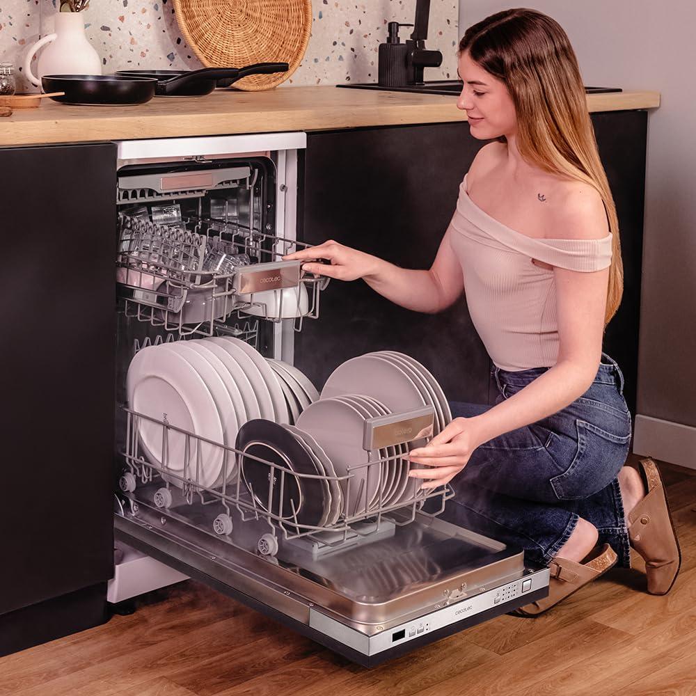 image:imageCecotec LaveVaisselle Intgr 60 cm Bolero Aguazero 6500 FullBI 15 Couverts Troisime Bac Faible Consommation dnergie 6 Programmes avec Dual Zone Wash O2 Dry Motor Inverter Plus11 Couverts 45 cm