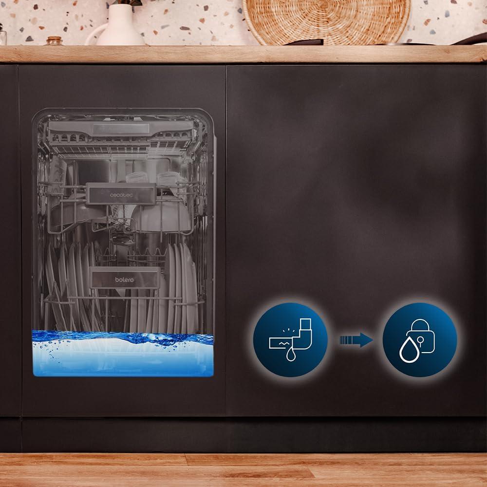 image:imageCecotec LaveVaisselle Intgr 60 cm Bolero Aguazero 6500 FullBI 15 Couverts Troisime Bac Faible Consommation dnergie 6 Programmes avec Dual Zone Wash O2 Dry Motor Inverter Plus11 Couverts 45 cm