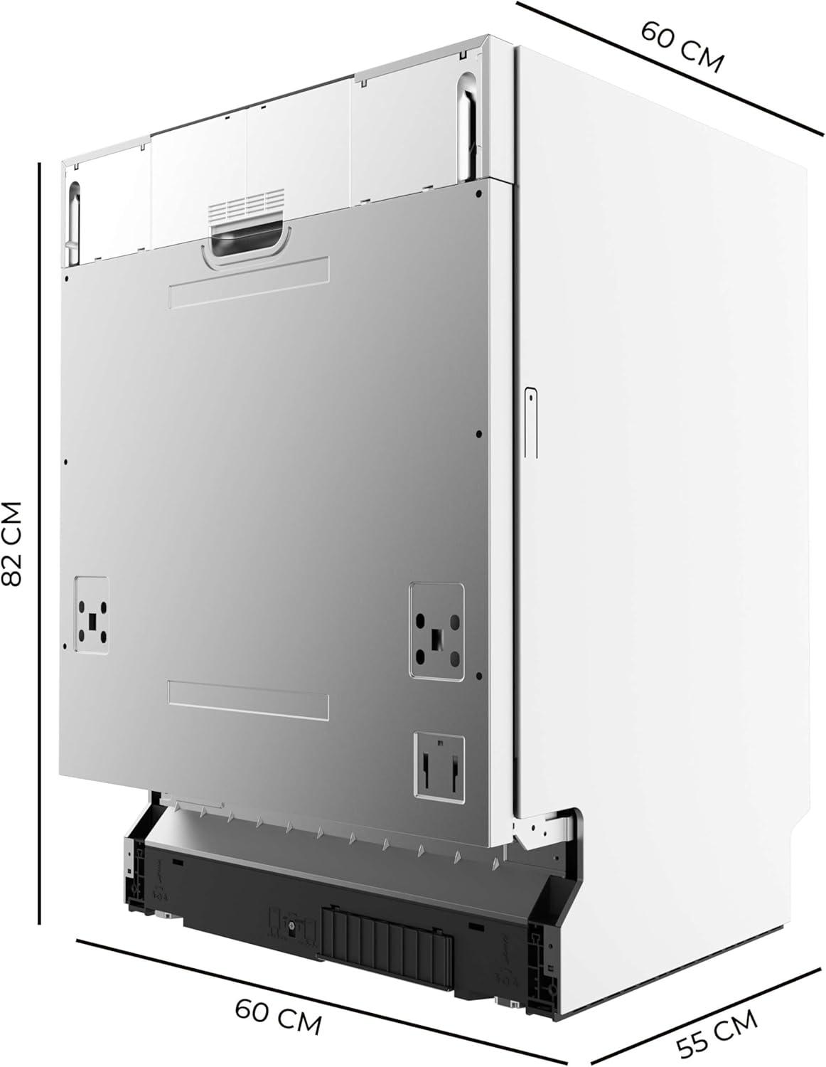 image:imageCecotec LaveVaisselle Intgr 60 cm Bolero Aguazero 6500 FullBI 15 Couverts Troisime Bac Faible Consommation dnergie 6 Programmes avec Dual Zone Wash O2 Dry Motor Inverter Plus14 Couverts 60 cm