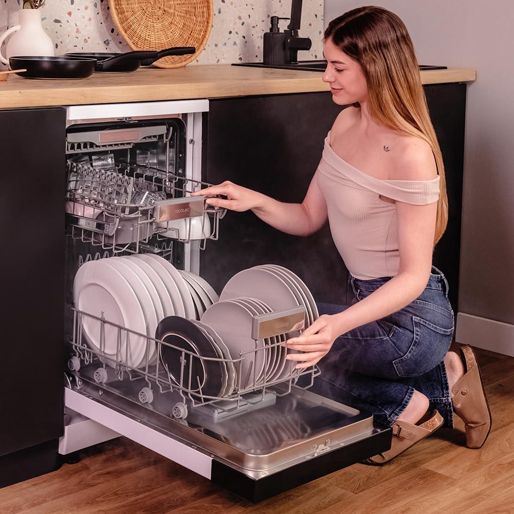 image:imageCecotec Lavevaisselle Indpendant de 45 cm Bolero Aguazero 4201 E 11 Couverts 6 Programmes avec Dual Zone Wash Dpart Diffr jusqu 24 heures avant et AquaStop lectronique Plateau CouvertsBlanc