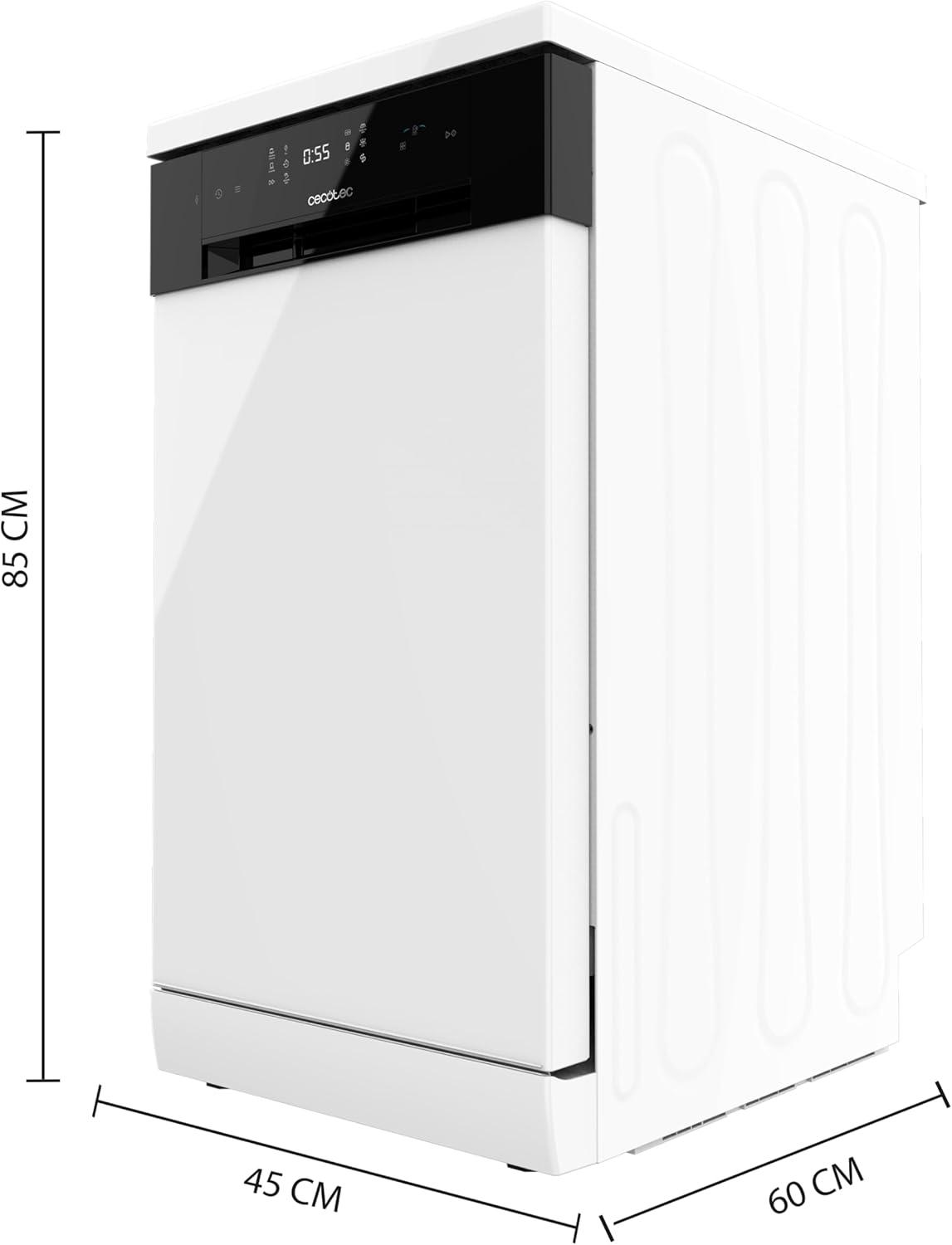 image:imageCecotec Lavevaisselle Indpendant de 45 cm Bolero Aguazero 4201 E 11 Couverts 6 Programmes avec Dual Zone Wash Dpart Diffr jusqu 24 heures avant et AquaStop lectronique Plateau CouvertsBlanc