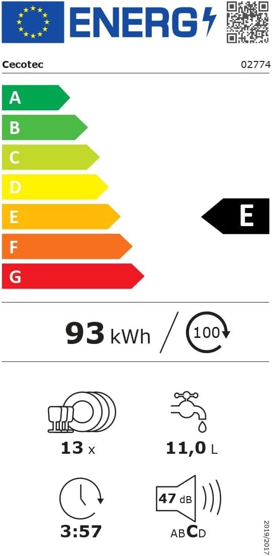 image:imageCecotec Lavevaisselle Indpendant de 45 cm Bolero Aguazero 4201 E 11 Couverts 6 Programmes avec Dual Zone Wash Dpart Diffr jusqu 24 heures avant et AquaStop lectronique Plateau CouvertsBlack