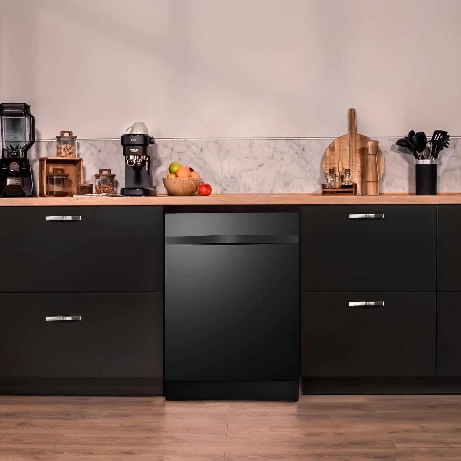 image:imageCecotec Lavevaisselle Intgrable 60cm Bolero Aguazero 6620 FullBI Black Glass C 1850W 15 Couverts 8 Programmes Moteur Inverter cran FullColor Smart Wash Turbo Dry AutoClean