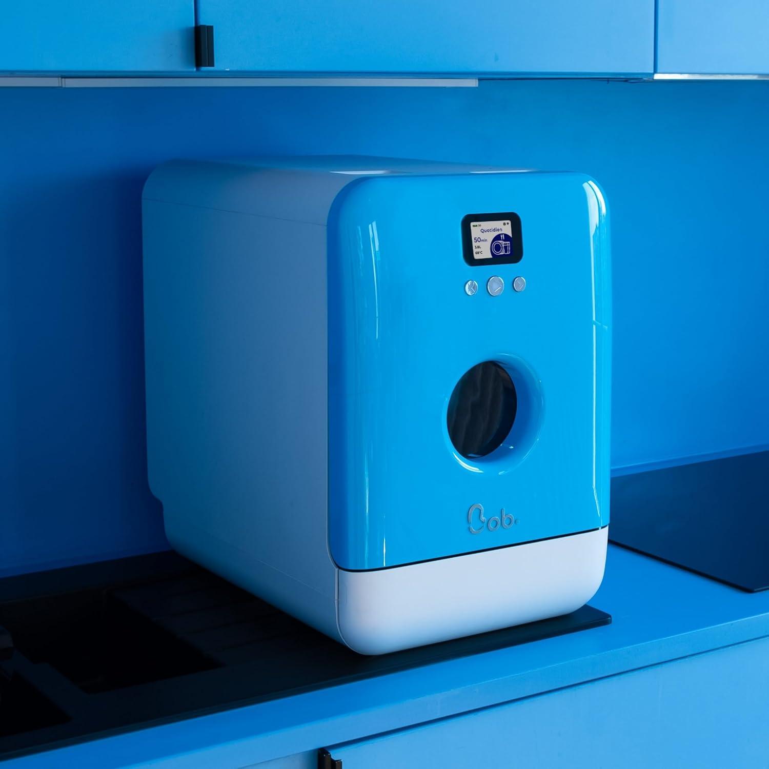 image:imageDAAN TECH Bob Lavevaisselle Compact 3 Couverts Encastrable Pose Libre Avec Rservoir Portable Schage Naturel Assiette 29 cm Origine France GarantieBlancbleu