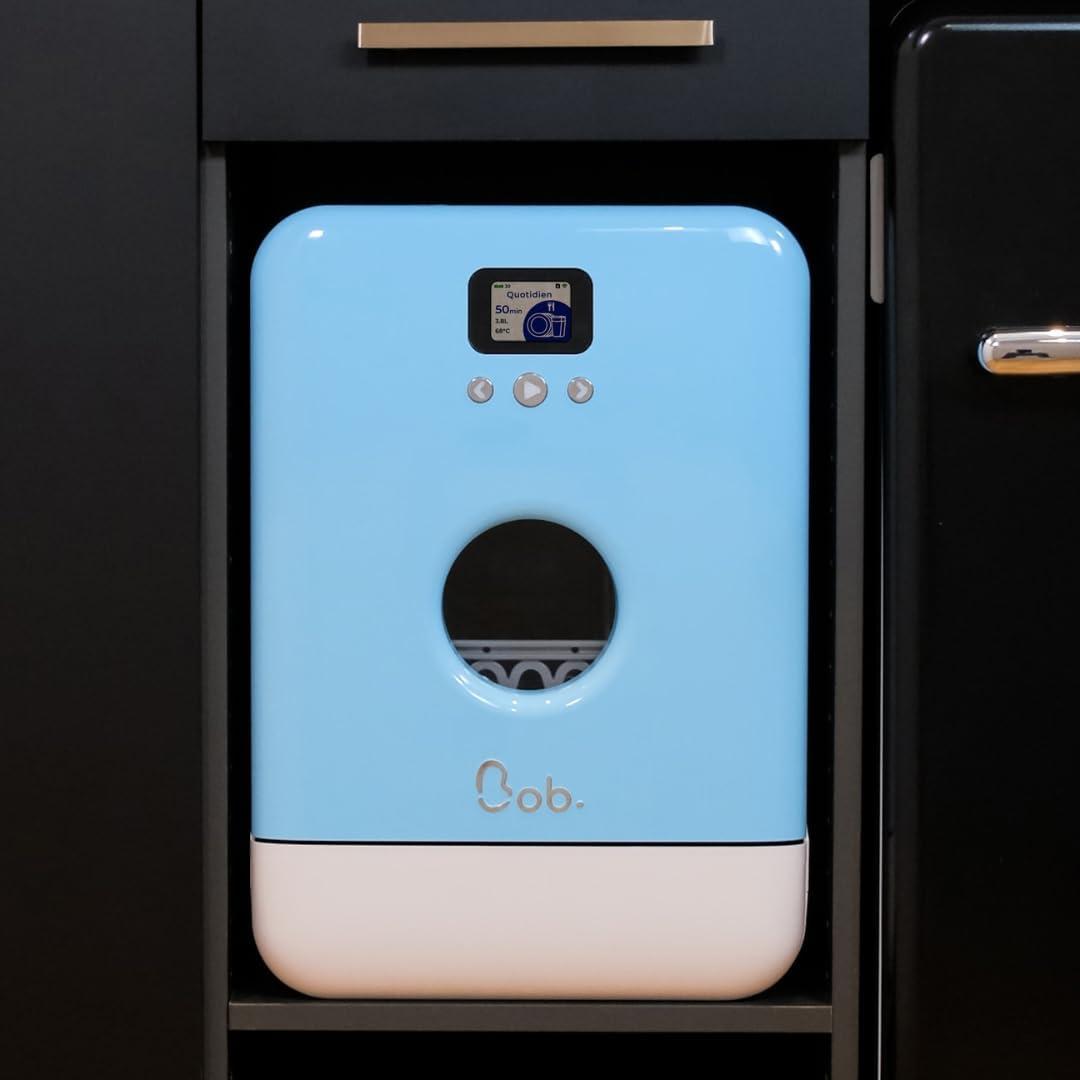 image:imageDAAN TECH Bob Lavevaisselle Compact 3 Couverts Encastrable Pose Libre Avec Rservoir Portable Schage Naturel Assiette 29 cm Origine France GarantieKlbleu