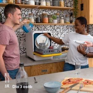 image:imageDAAN TECH Bob Lavevaisselle Compact 3 Couverts Encastrable Pose Libre Avec Rservoir Portable Schage Naturel Assiette 29 cm Origine France GarantieBlancbleu